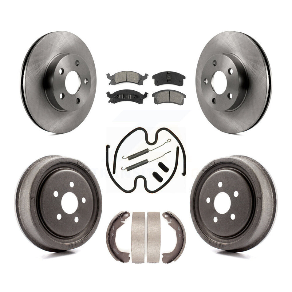 Front Rear Disc Brake Rotors Semi-Metallic Pads And Drum Kit (7Pc) For Chevrolet Cavalier K8S-102293