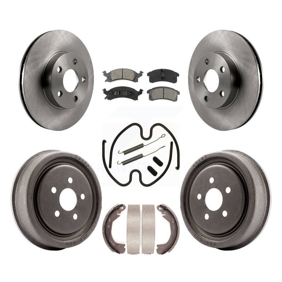 Front Rear Disc Brake Rotors Semi-Metallic Pads And Drum Kit (7Pc) For Chevrolet Cavalier K8S-102293