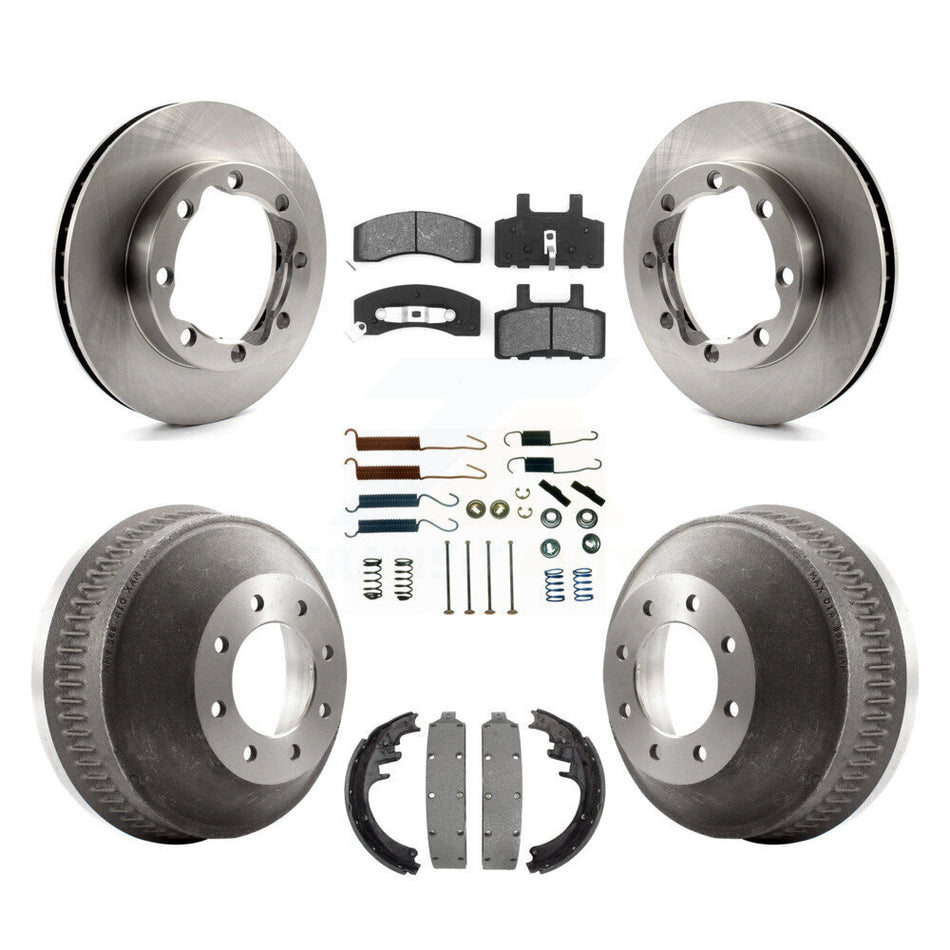 Front Rear Disc Brake Rotors Semi-Metallic Pads And Drum Kit (7Pc) For 1988-1989 K3500 Chevrolet GMC K8S-102295