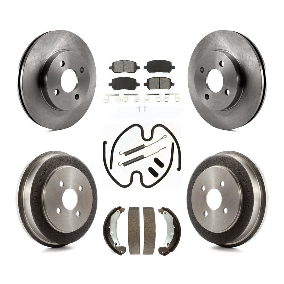 Front Rear Disc Brake Rotors Semi-Metallic Pads And Drum Kit (7Pc) For Chevrolet Cobalt Saturn Ion Pontiac G5 Pursuit K8S-102298