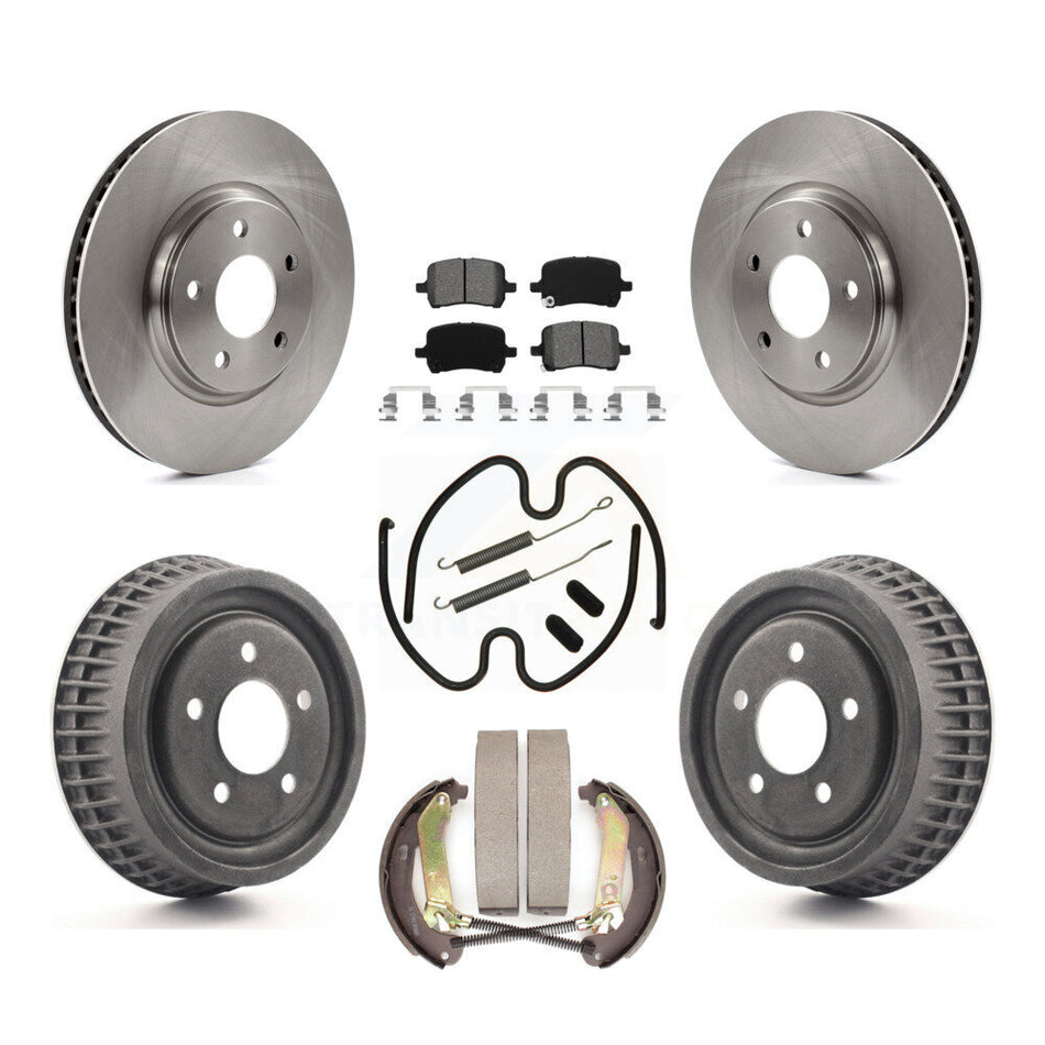 Front Rear Disc Brake Rotors Semi-Metallic Pads And Drum Kit (7Pc) For 2004 Chevrolet Malibu rear brakes With 296mm Diameter Rotor K8S-102299
