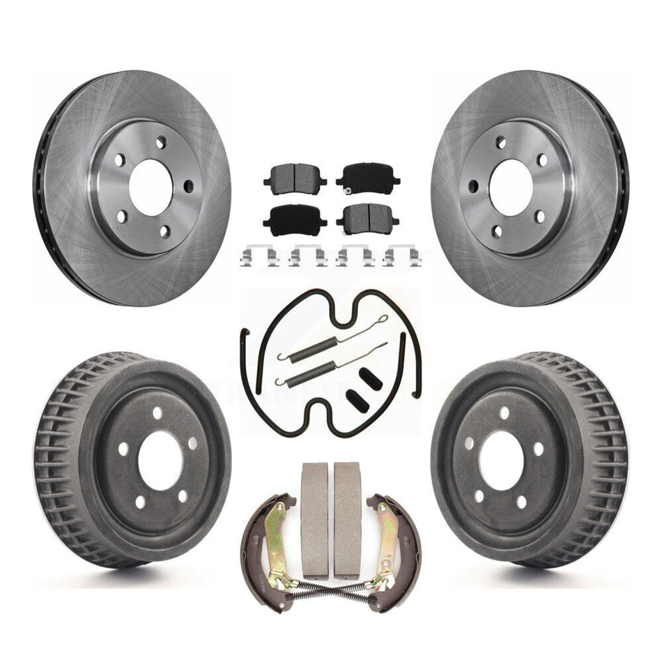 Front Rear Disc Brake Rotors Semi-Metallic Pads And Drum Kit (7Pc) For 2004 Chevrolet Malibu rear brakes With 276mm Diameter Rotor K8S-102304