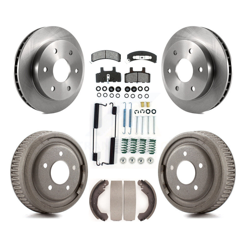 Front Rear Disc Brake Rotors Semi-Metallic Pads And Drum Kit (7Pc) For GMC Yukon 4WD With 10" Diameter 5 Lug Wheels K8S-102314