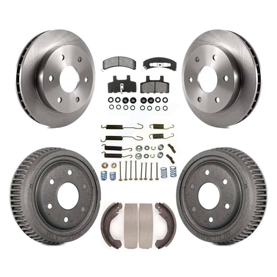 Front Rear Disc Brake Rotors Semi-Metallic Pads And Drum Kit (7Pc) For 1992-1994 Chevrolet Blazer 4WD With 11" Diameter K8S-102315
