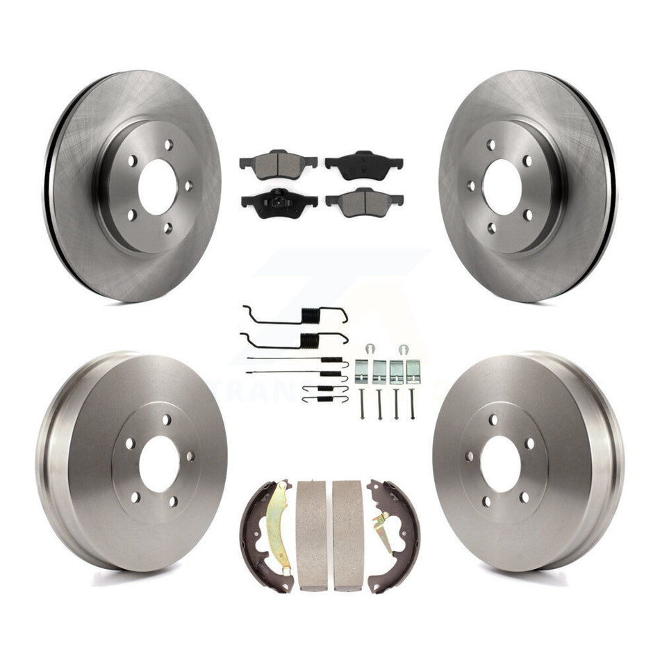 Front Rear Disc Brake Rotors Semi-Metallic Pads And Drum Kit (7Pc) For 2007-2007 Ford Escape Mercury Mariner From 01/08/07 rear brakes K8S-102326