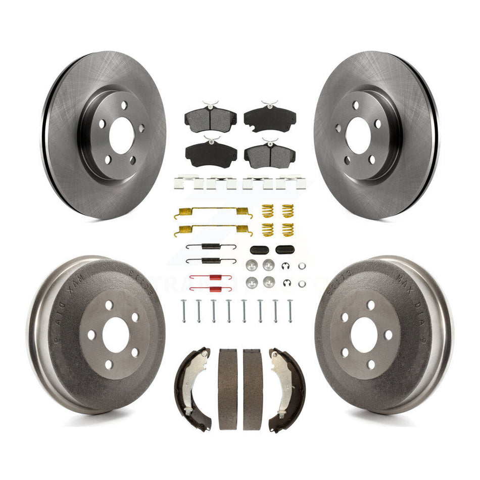 Front Rear Disc Brake Rotors Semi-Metallic Pad And Drum Kit (7Pc) For Chrysler PT Cruiser K8S-102340