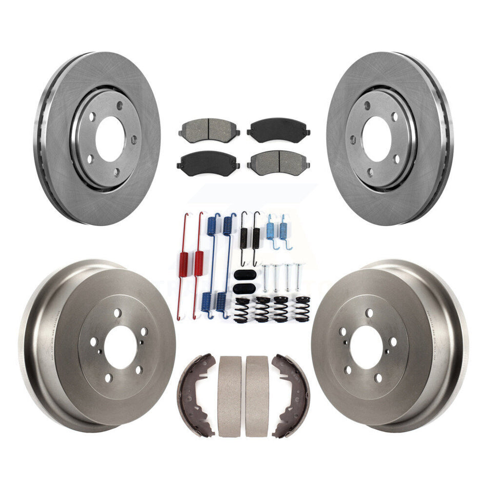 Front Rear Brake Rotors Semi-Metallic Pad Drum Kit (7Pc) For Dodge Caravan Grand Chrysler K8S-102344