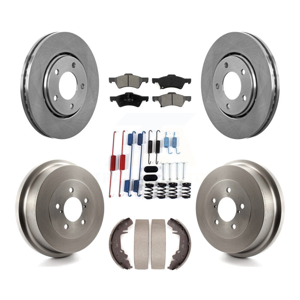 Front Rear Disc Brake Rotor Semi-Metallic Pad & Drum Kit (7Pc) For Dodge Caravan Chrysler K8S-102345