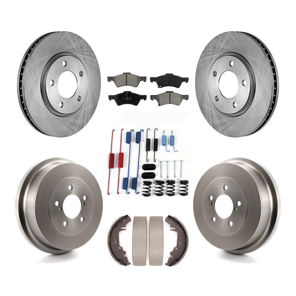 Front Rear Brake Rotors Semi-Metallic Pad Drum Kit (7Pc) For Dodge Caravan Grand Chrysler K8S-102349