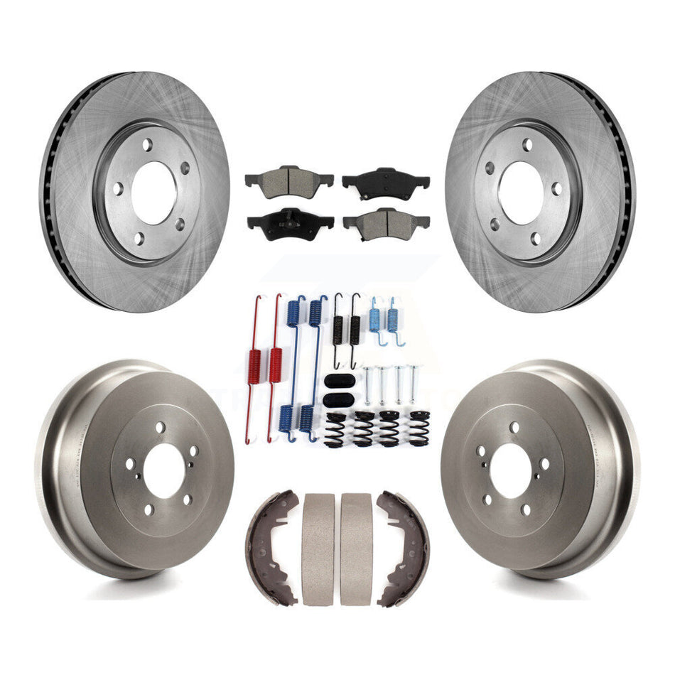 Front Rear Brake Rotors Semi-Metallic Pad Drum Kit (7Pc) For Dodge Caravan Grand Chrysler K8S-102349