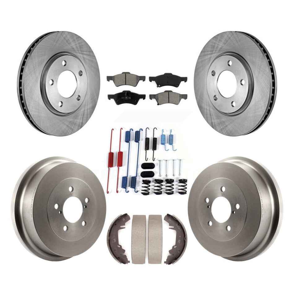 Front Rear Brake Rotors Semi-Metallic Pad Drum Kit (7Pc) For Dodge Caravan Grand Chrysler K8S-102349