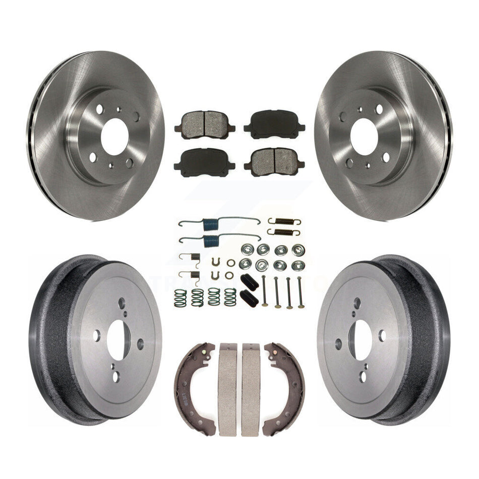 Front Rear Disc Brake Rotors Semi-Metallic Pads And Drum Kit (7Pc) For 2002 Toyota Corolla From 04 02 K8S-102358
