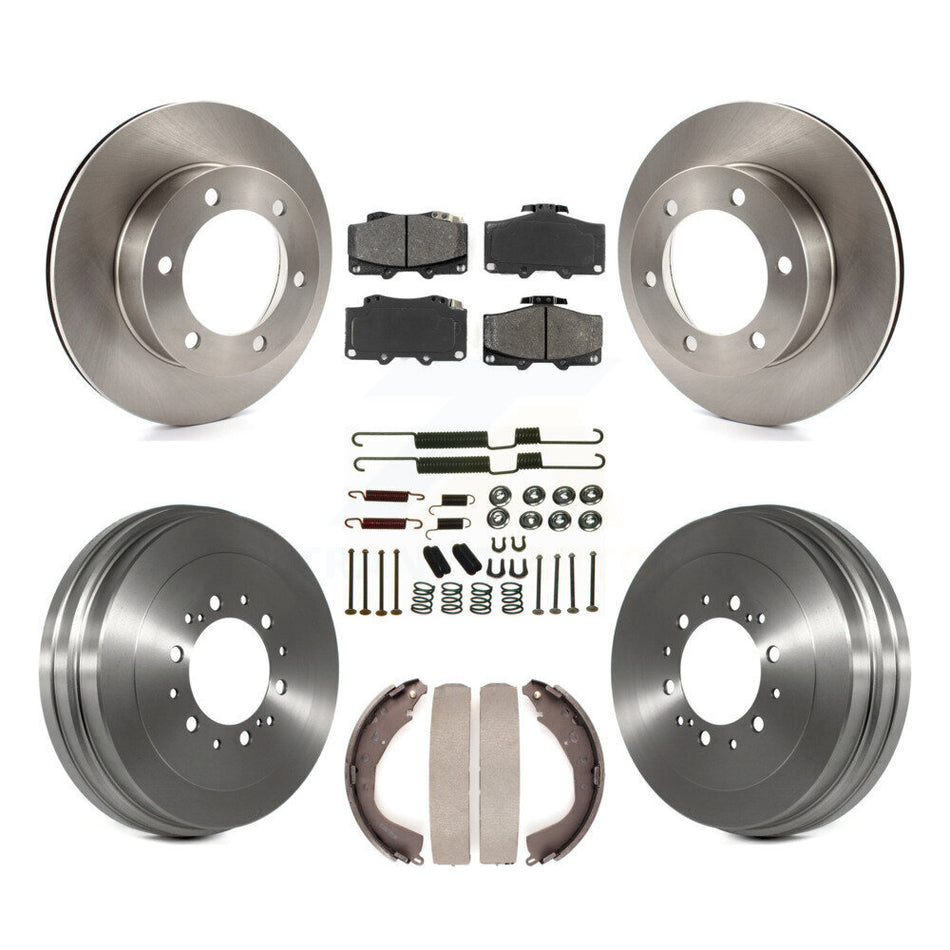 Front Rear Disc Brake Rotors Semi-Metallic Pads And Drum Kit (7Pc) For 2002 Toyota 4Runner With 15" Factory Wheels K8S-102362