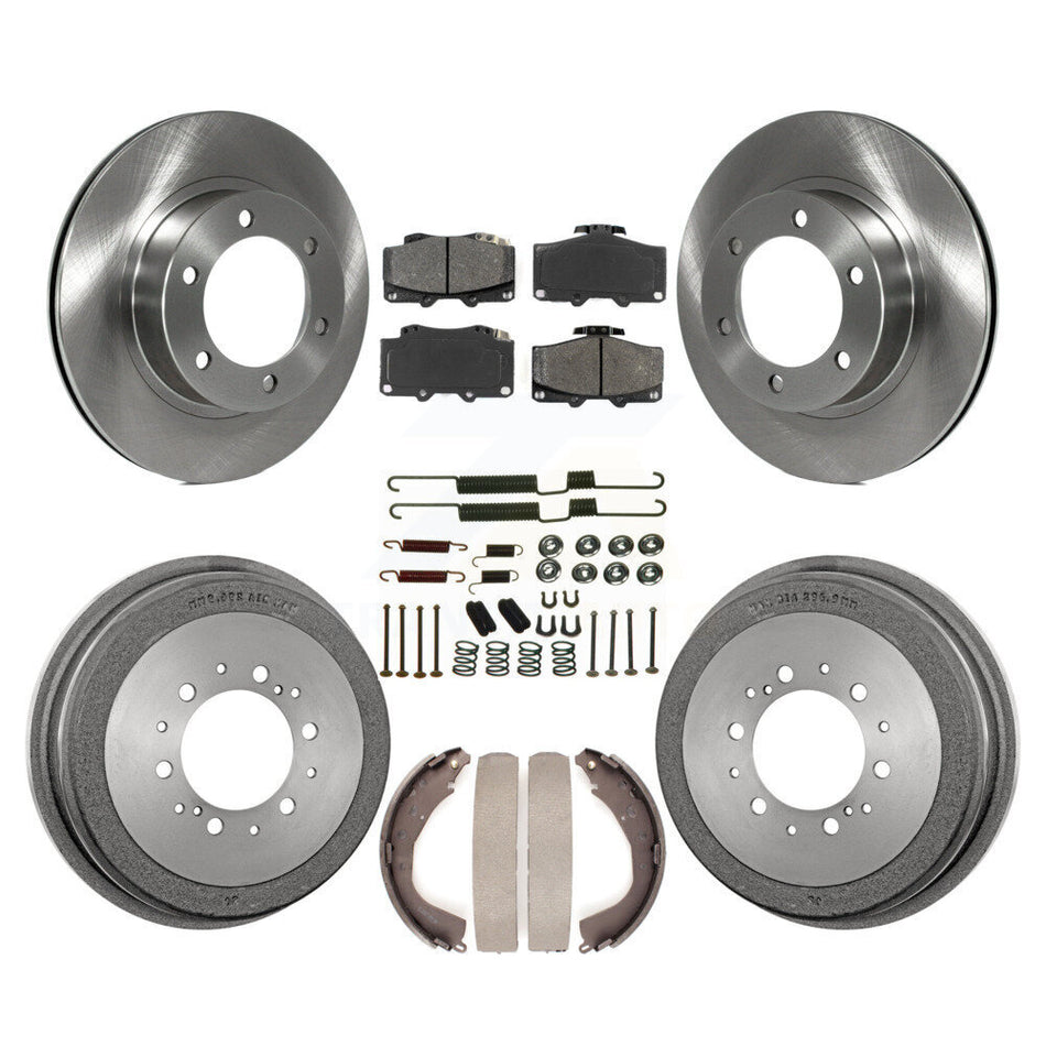 Front Rear Disc Brake Rotors Semi-Metallic Pads And Drum Kit (7Pc) For 2001 Toyota 4Runner With 16" Factory Wheels K8S-102366