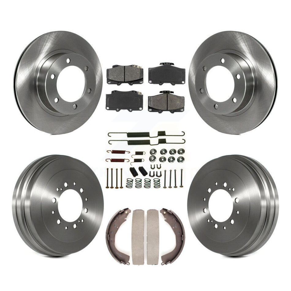 Front Rear Disc Brake Rotors Semi-Metallic Pads And Drum Kit (7Pc) For 2002 Toyota 4Runner With 16" Factory Wheels K8S-102367