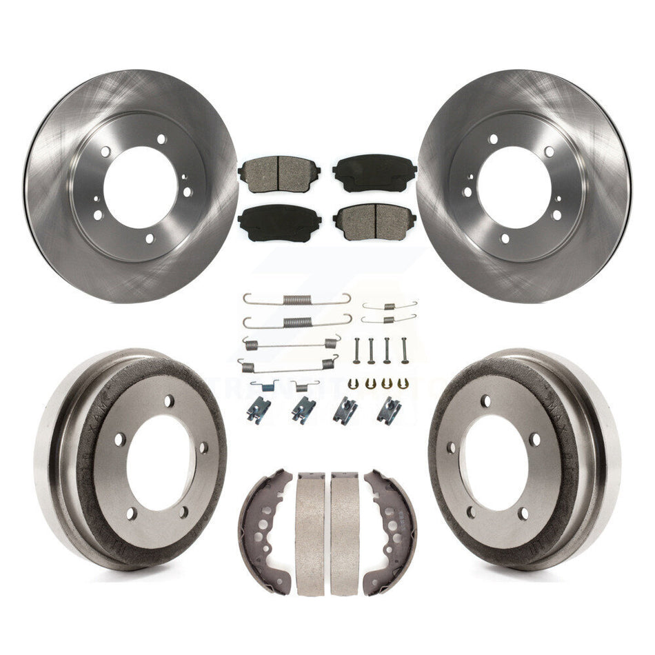 Front Rear Disc Brake Rotors Semi-Metallic Pads And Drum Kit (7Pc) For 2004 Suzuki Grand Vitara From Chassis VIN #44103257 K8S-102379
