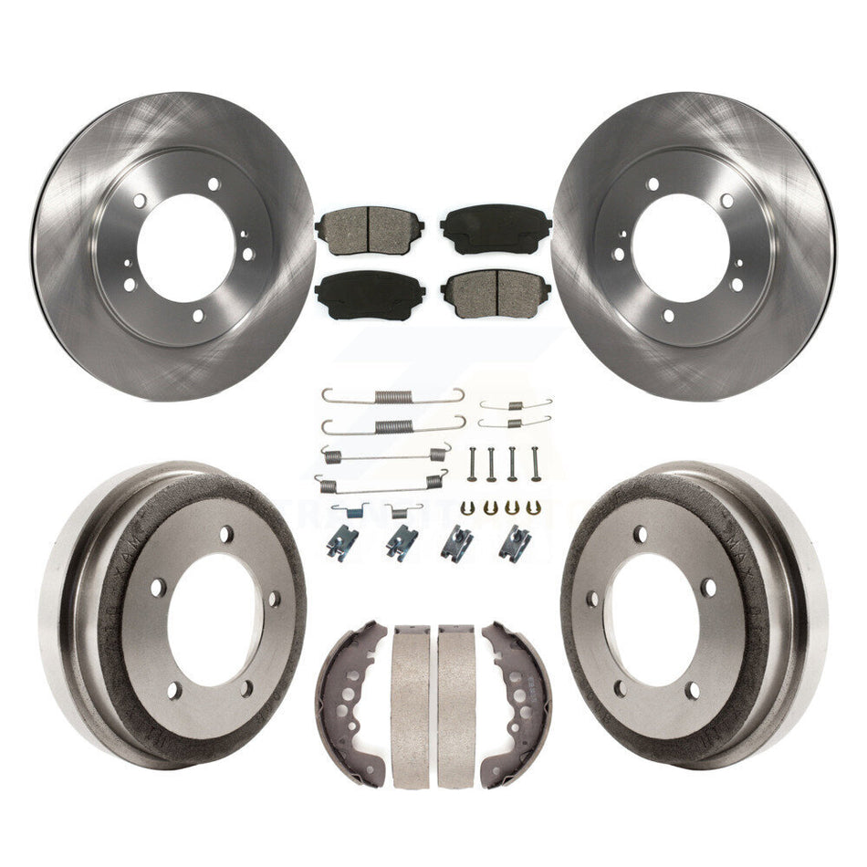 Front Rear Disc Brake Rotors Semi-Metallic Pads And Drum Kit (7Pc) For 2004 Suzuki Grand Vitara From Chassis VIN #44103257 K8S-102379