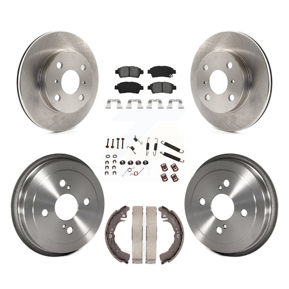Front Rear Disc Brake Rotors Semi-Metallic Pads And Drum Kit (7Pc) For 2000 Toyota Echo To 08 00 K8S-102387