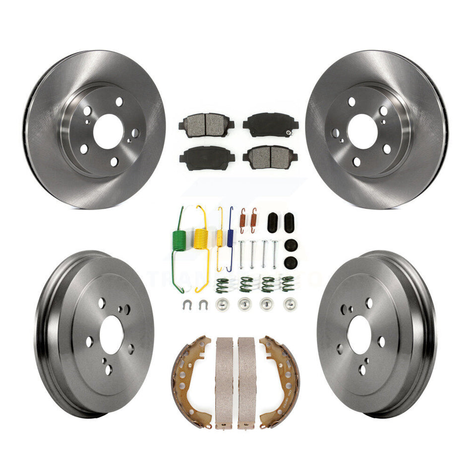 Front Rear Disc Brake Rotors Semi-Metallic Pads And Drum Kit (7Pc) For 2008 Toyota Prius K8S-102392