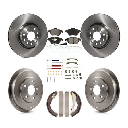 Front Rear Disc Brake Rotors Semi-Metallic Pads And Drum Kit (7Pc) For Volkswagen Jetta K8S-102393