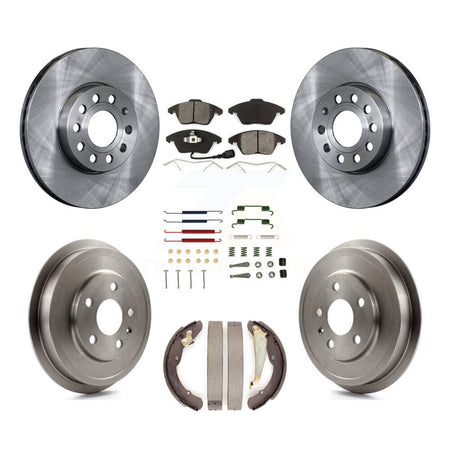 Front Rear Disc Brake Rotors Semi-Metallic Pads And Drum Kit (7Pc) For Volkswagen Jetta K8S-102394