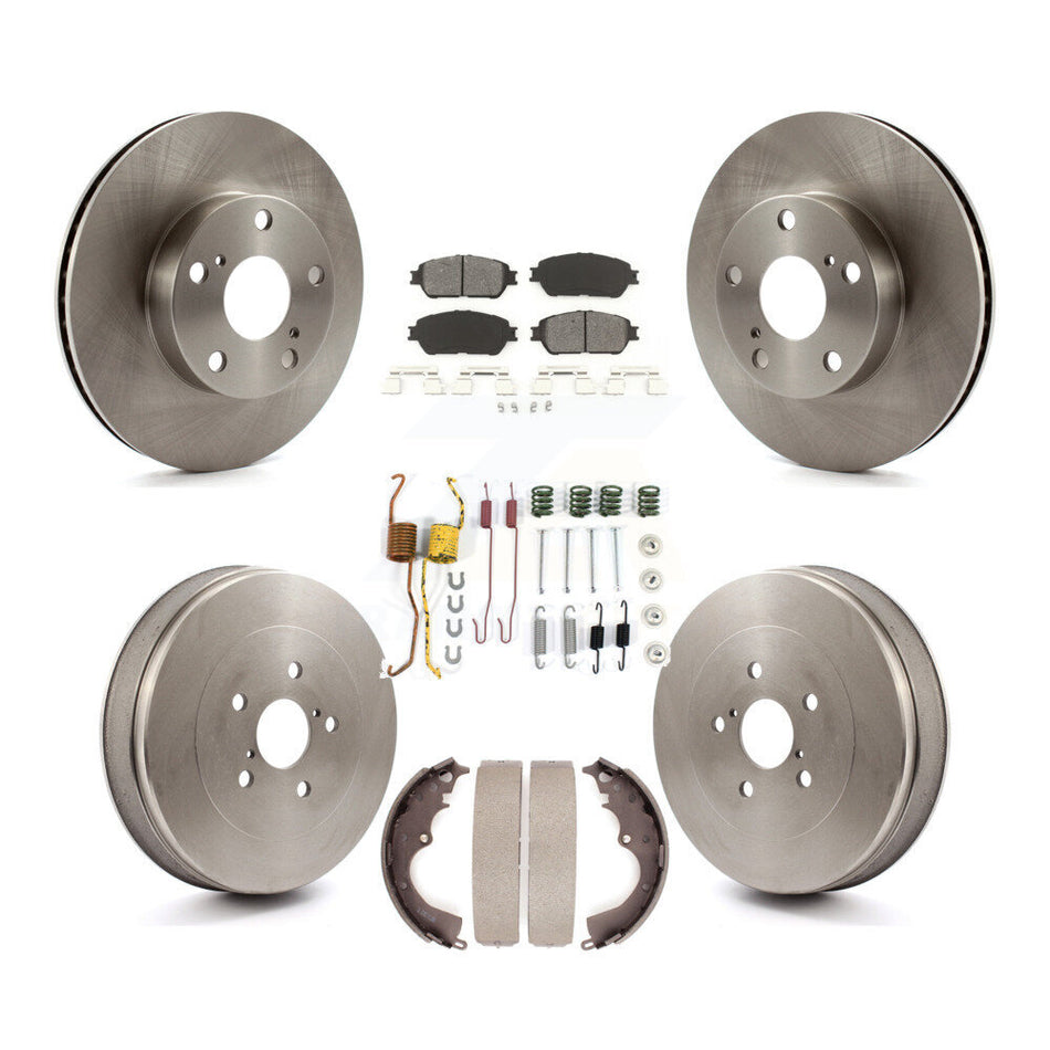 Front Rear Disc Brake Rotors Semi-Metallic Pads And Drum Kit (7Pc) For Toyota Tacoma With 5 Lug Wheels K8S-102395