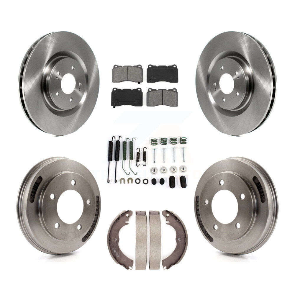 Front Rear Disc Brake Rotors Semi-Metallic Pads And Drum Kit (7Pc) For Mitsubishi Lancer K8S-102398