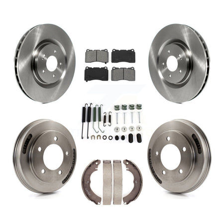Front Rear Disc Brake Rotors Semi-Metallic Pads And Drum Kit (7Pc) For Mitsubishi Lancer K8S-102398