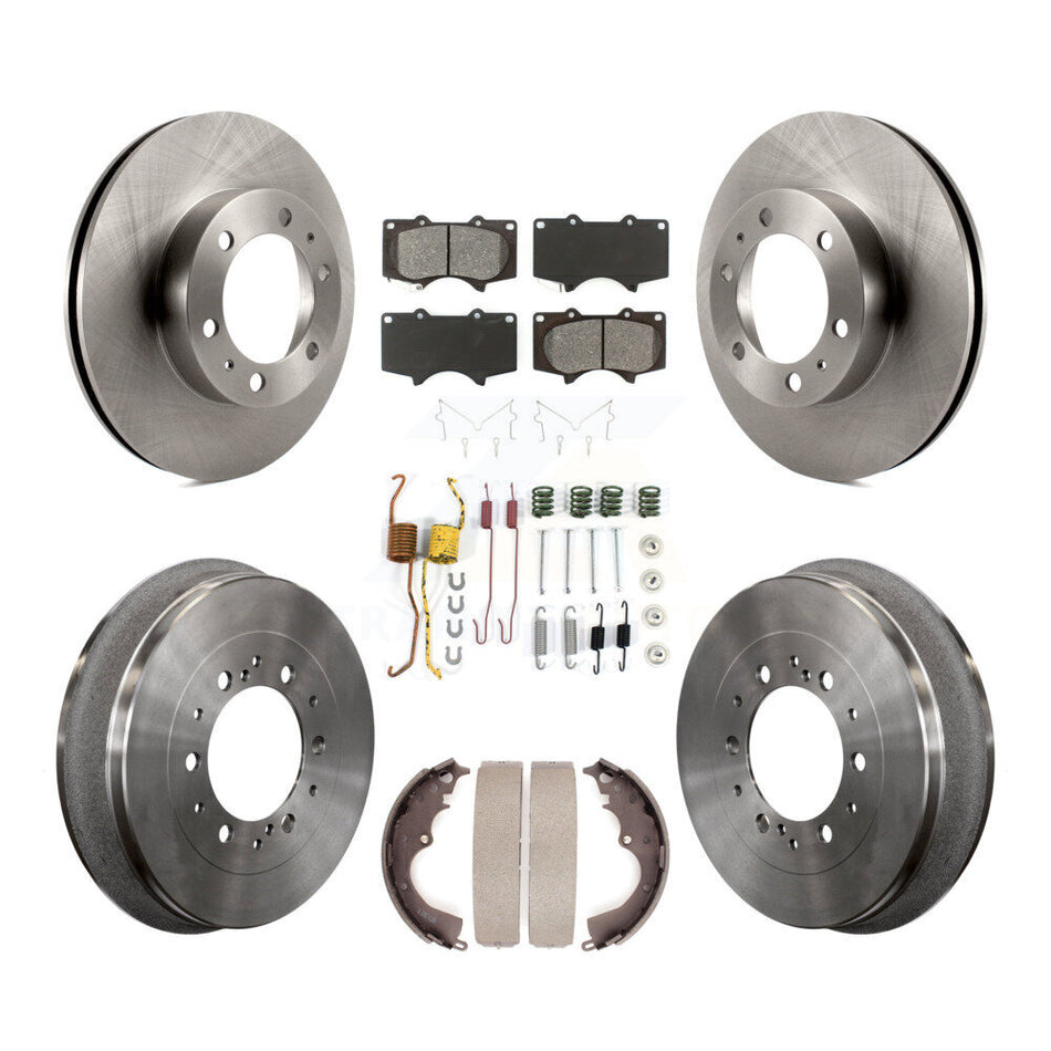 Front Rear Disc Brake Rotors Semi-Metallic Pads And Drum Kit (7Pc) For Toyota Tacoma K8S-102401