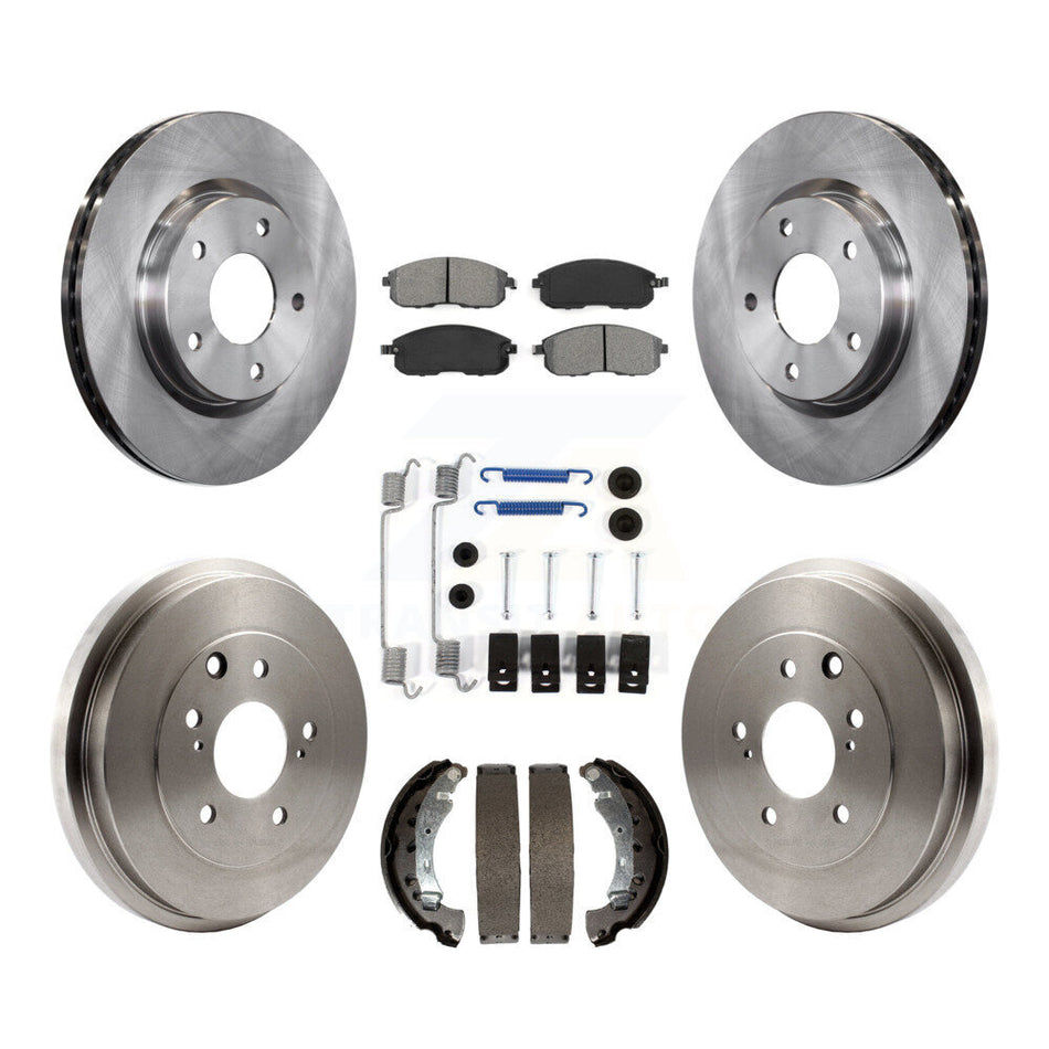 Front Rear Disc Brake Rotors Semi-Metallic Pads And Drum Kit (7Pc) For Nissan Sentra K8S-102404