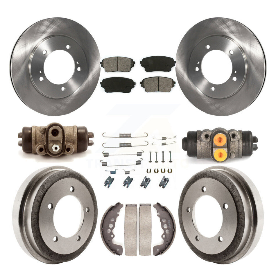 Front Rear Disc Brake Rotors Semi-Metallic Pad And Drum Kit (9Pc) For Suzuki Grand Vitara K8S-102445