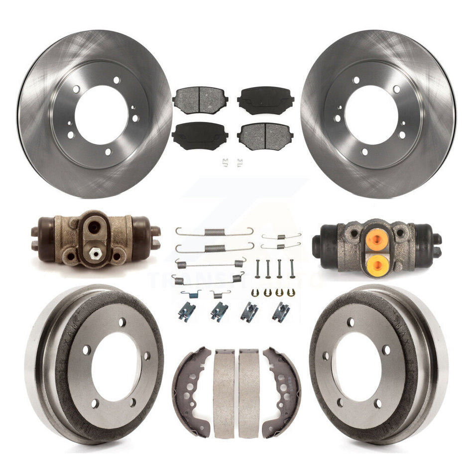 Front Rear Disc Brake Rotors Semi-Metallic Pad And Drum Kit (9Pc) For Suzuki Grand Vitara K8S-102446