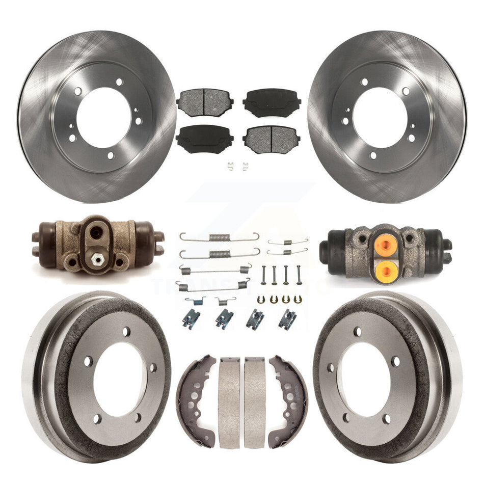 Front Rear Disc Brake Rotors Semi-Metallic Pad And Drum Kit (9Pc) For Suzuki Grand Vitara K8S-102446