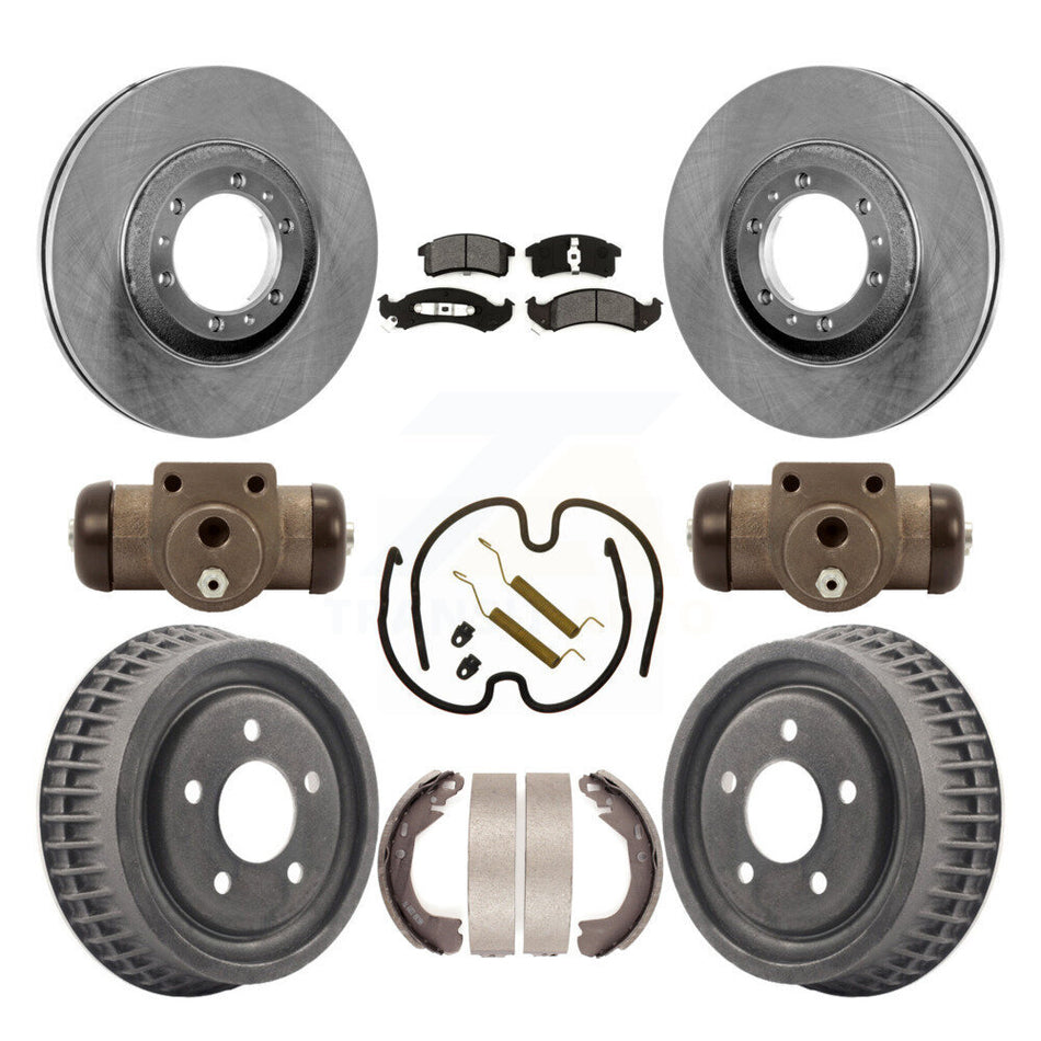 Front Rear Disc Brake Rotor Semi-Metallic Pad And Drum Kit (9Pc) For Buick LeSabre Oldsmobile Park Avenue 88 Pontiac Bonneville 98 Chevrolet Lumina APV Trans Sport Silhouette K8S-102470