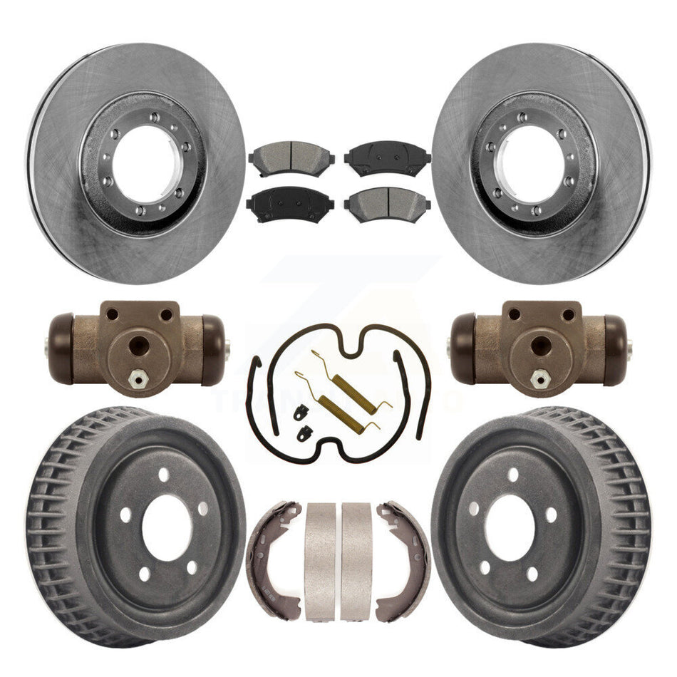 Front Rear Disc Brake Rotors Semi-Metallic Pads And Drum Kit (9Pc) For Chevrolet Venture Pontiac Montana Oldsmobile Silhouette Trans Sport K8S-102471