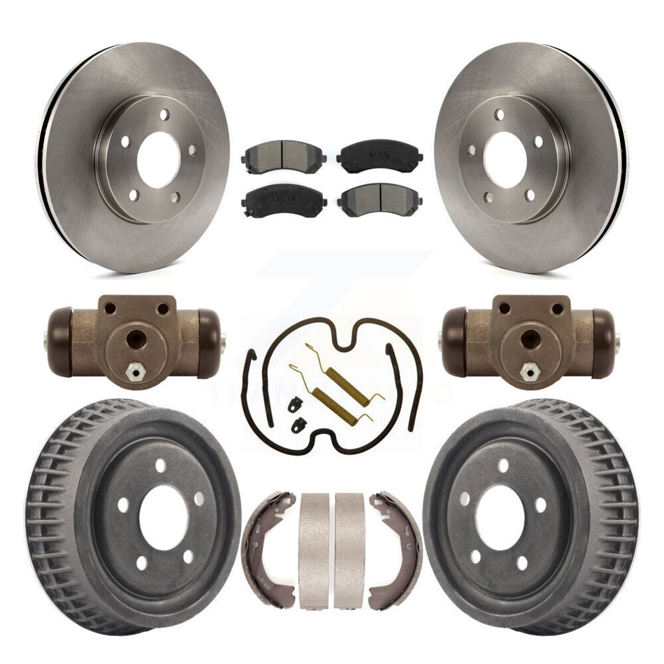 Front Rear Disc Brake Rotors Semi-Metallic Pads And Drum Kit (9Pc) For 2002-2004 Chevrolet Venture Pontiac Montana Oldsmobile Silhouette K8S-102476