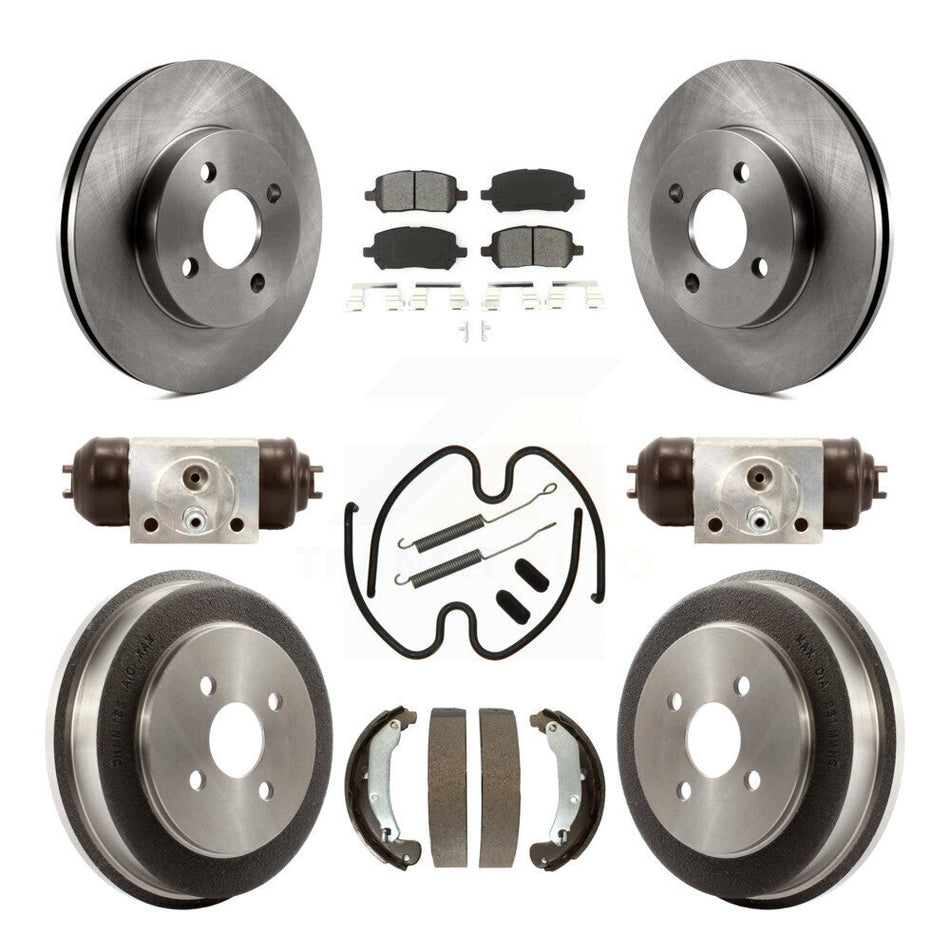 Front Rear Disc Brake Rotors Semi-Metallic Pads And Drum Kit (9Pc) For Chevrolet Cobalt Saturn Ion Pontiac Pursuit K8S-102478