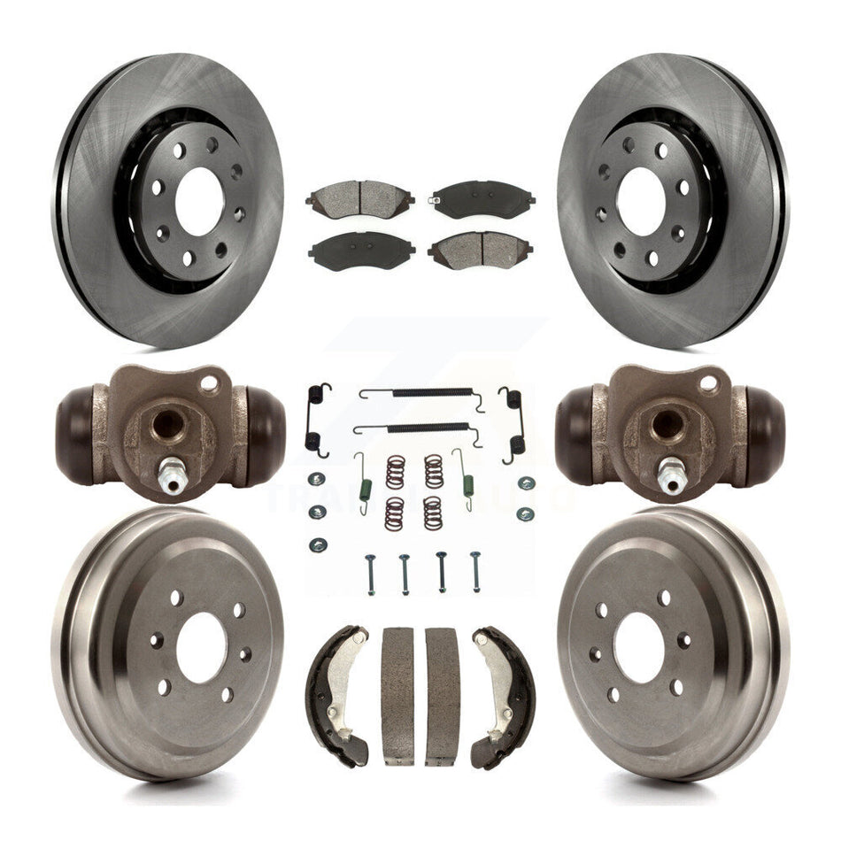 Front Rear Disc Brake Rotors Semi-Metallic Pads And Drum Kit (9Pc) For Chevrolet Aveo Spark Aveo5 Pontiac G3 Suzuki Wave Wave5 Swift+ K8S-102482