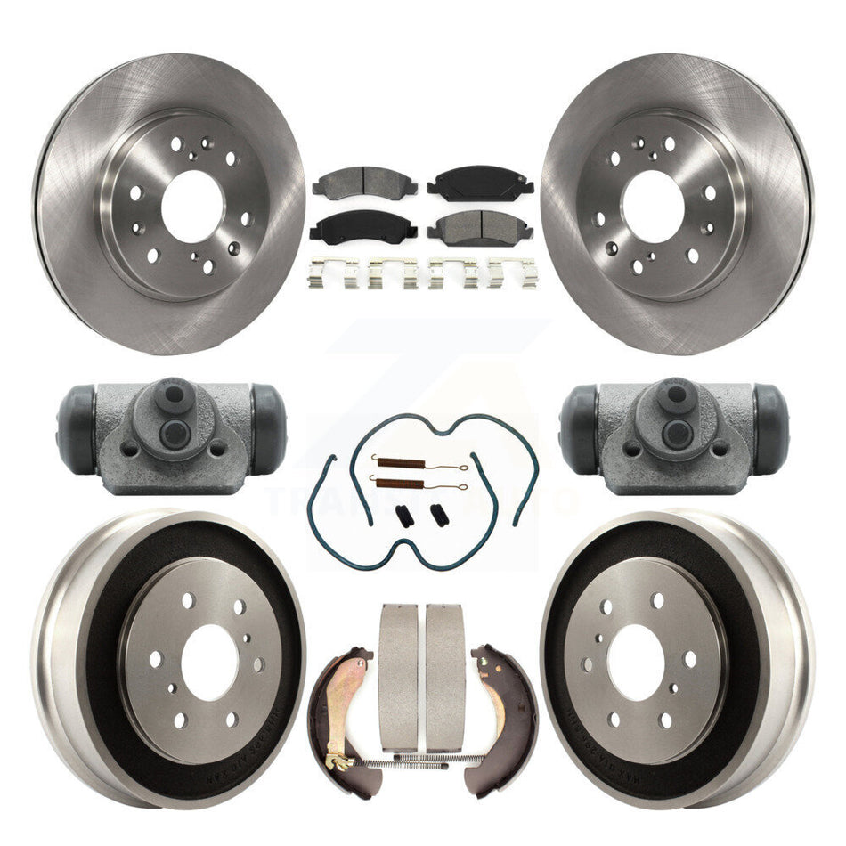 Front Rear Disc Brake Rotors Semi-Metallic Pads And Drum Kit (9Pc) For Chevrolet Silverado 1500 GMC Sierra Classic K8S-102485
