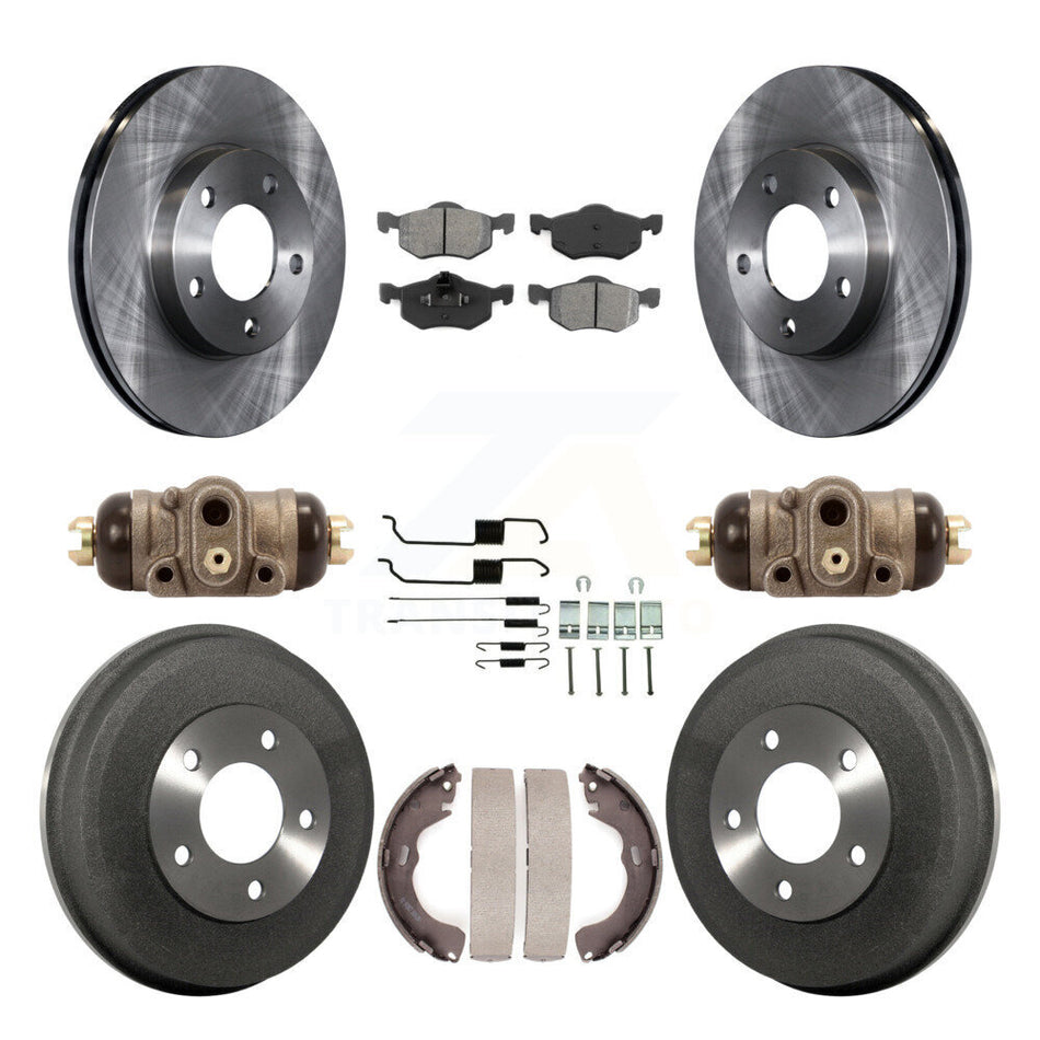Front Rear Disc Brake Rotors Semi-Metallic Pads And Drum Kit (9Pc) For Ford Escape Mazda Tribute Mercury Mariner K8S-102506