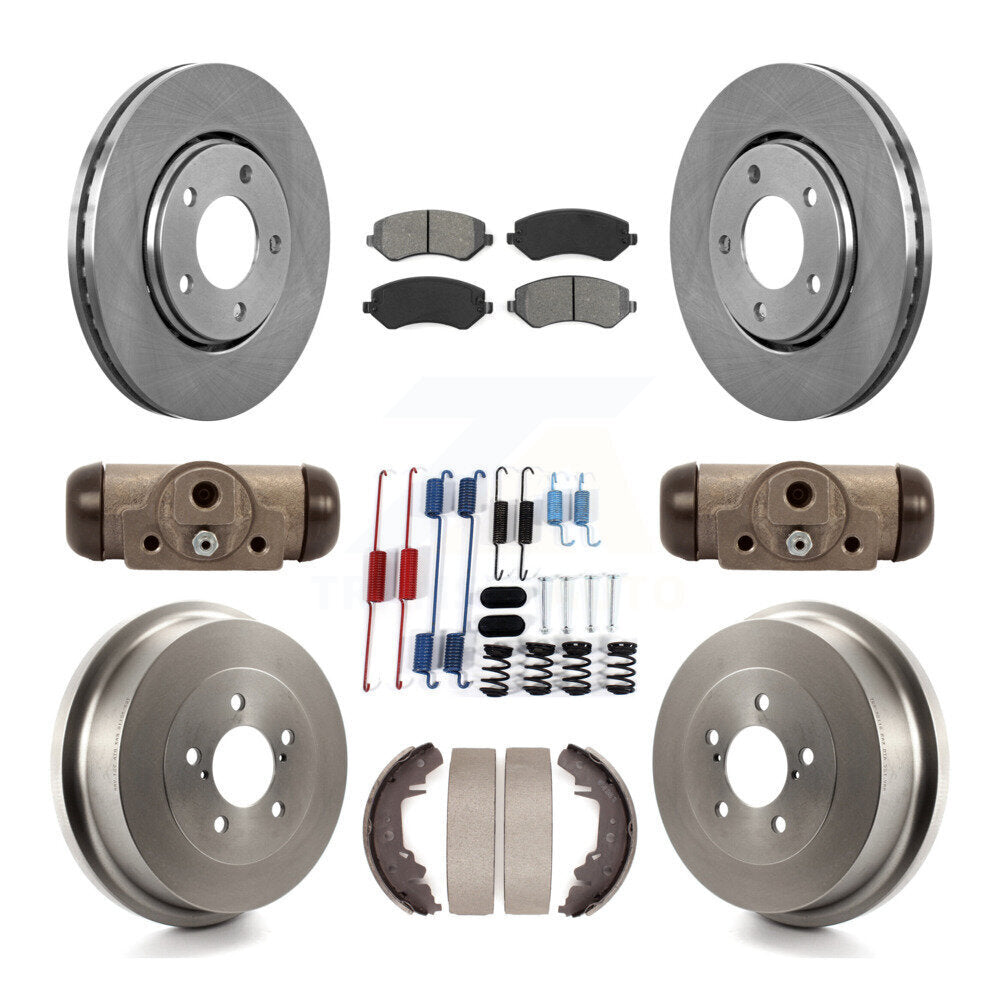 Front Rear Brake Rotors Semi-Metallic Pad Drum Kit (9Pc) For Dodge Caravan Grand Chrysler K8S-102526