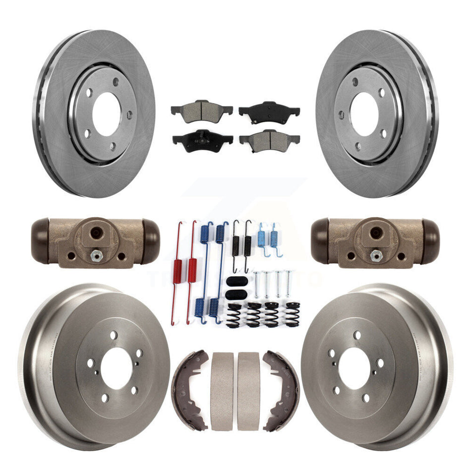 Front Rear Disc Brake Rotor Semi-Metallic Pad & Drum Kit (9Pc) For Dodge Caravan Chrysler K8S-102527