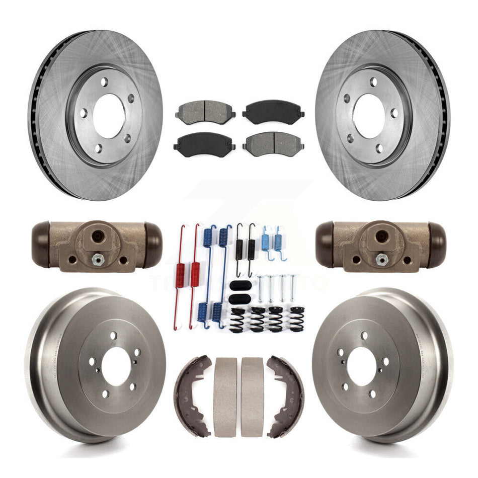 Front Rear Brake Rotors Semi-Metallic Pad Drum Kit (9Pc) For Dodge Grand Caravan Chrysler K8S-102530