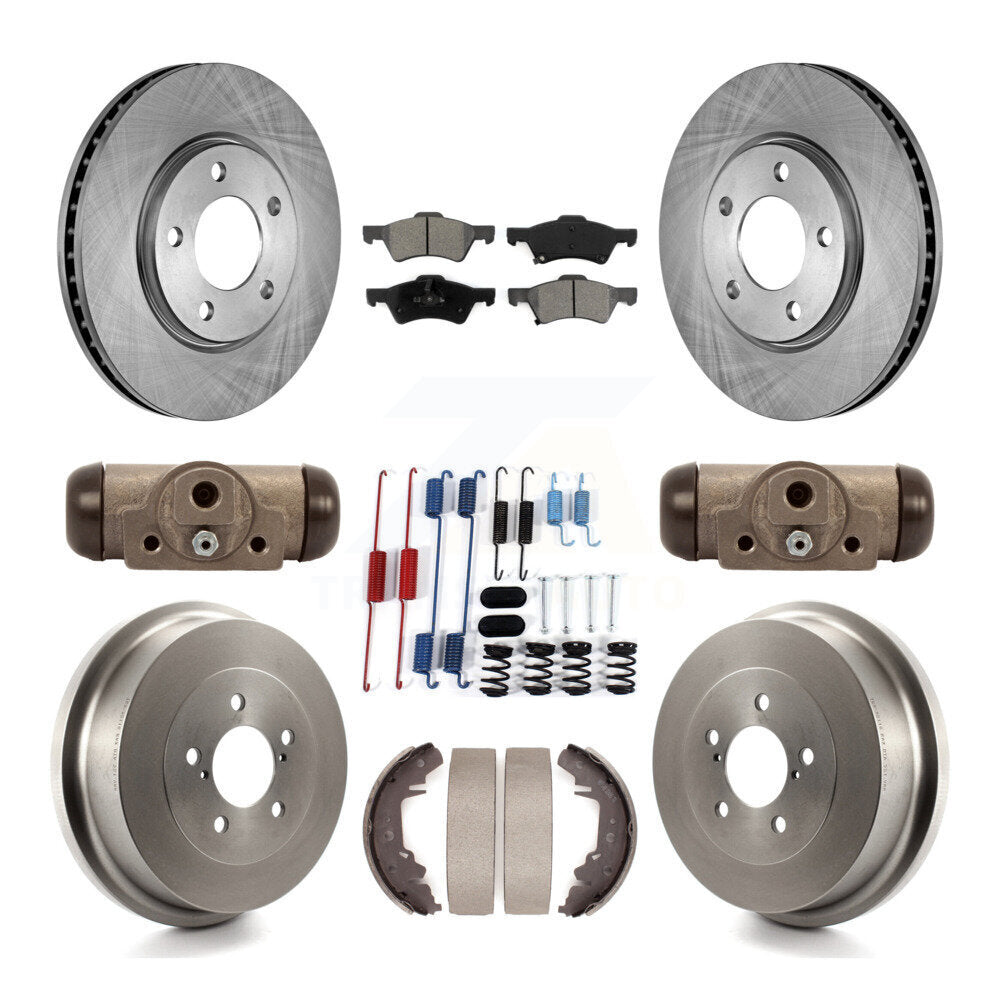 Front Rear Brake Rotors Semi-Metallic Pad Drum Kit (9Pc) For Dodge Caravan Grand Chrysler K8S-102531