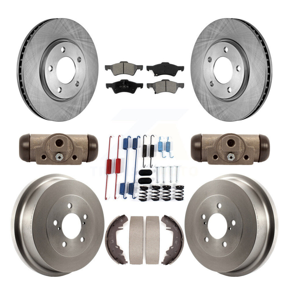 Front Rear Brake Rotors Semi-Metallic Pad Drum Kit (9Pc) For Dodge Caravan Grand Chrysler K8S-102531