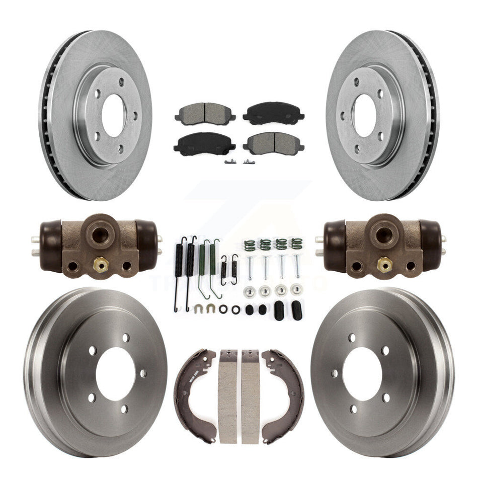 Front Rear Disc Brake Rotors Semi-Metallic Pads And Drum Kit (9Pc) For Dodge Caliber K8S-102535