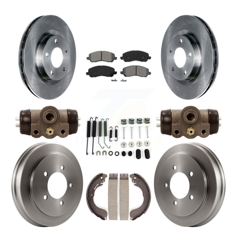 Front Rear Disc Brake Rotors Semi-Metallic Pads And Drum Kit (9Pc) For Jeep Patriot Compass Dodge Caliber Chrysler Sebring Avenger K8S-102536