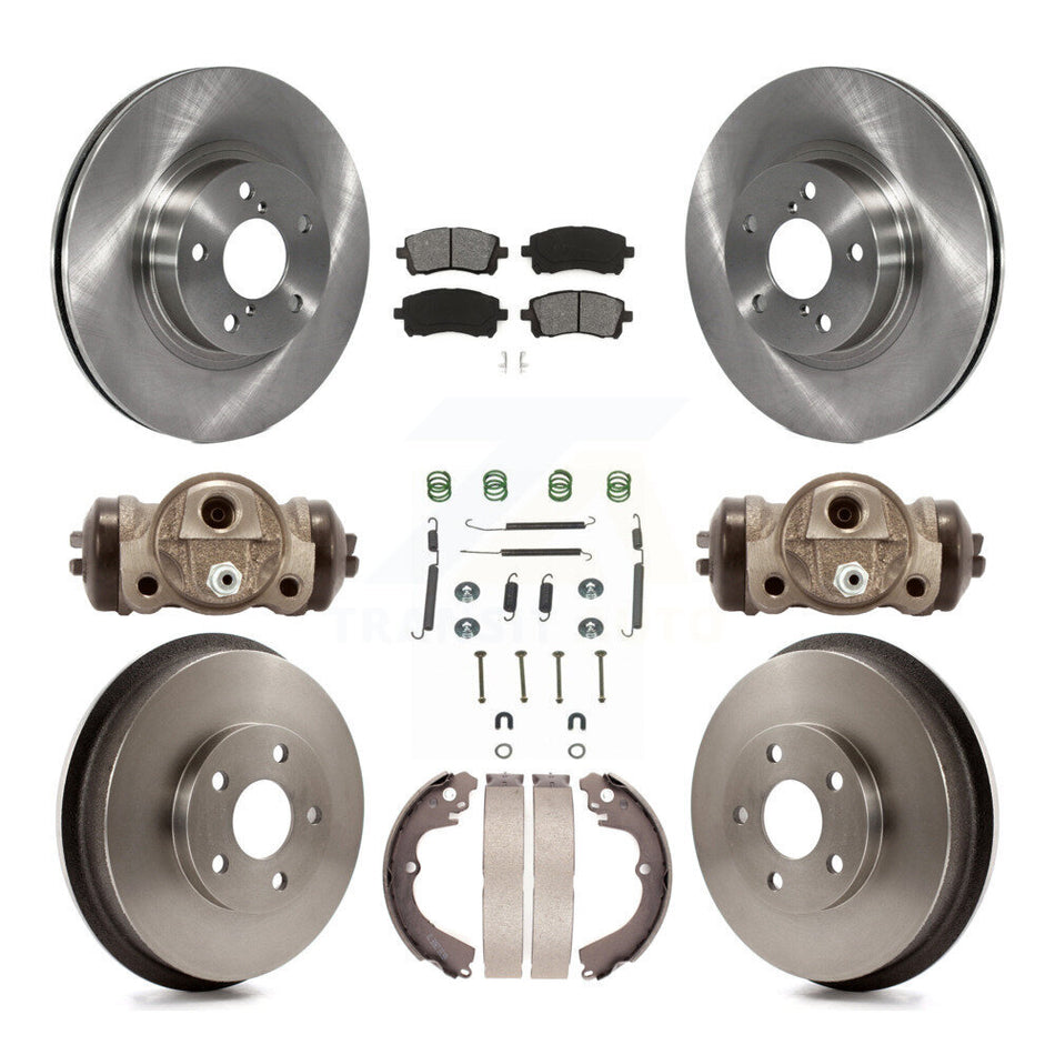 Front Rear Disc Brake Rotors Semi-Metallic Pads And Drum Kit (9Pc) For 1998-2002 Subaru Forester 4-Wheel ABS K8S-102548