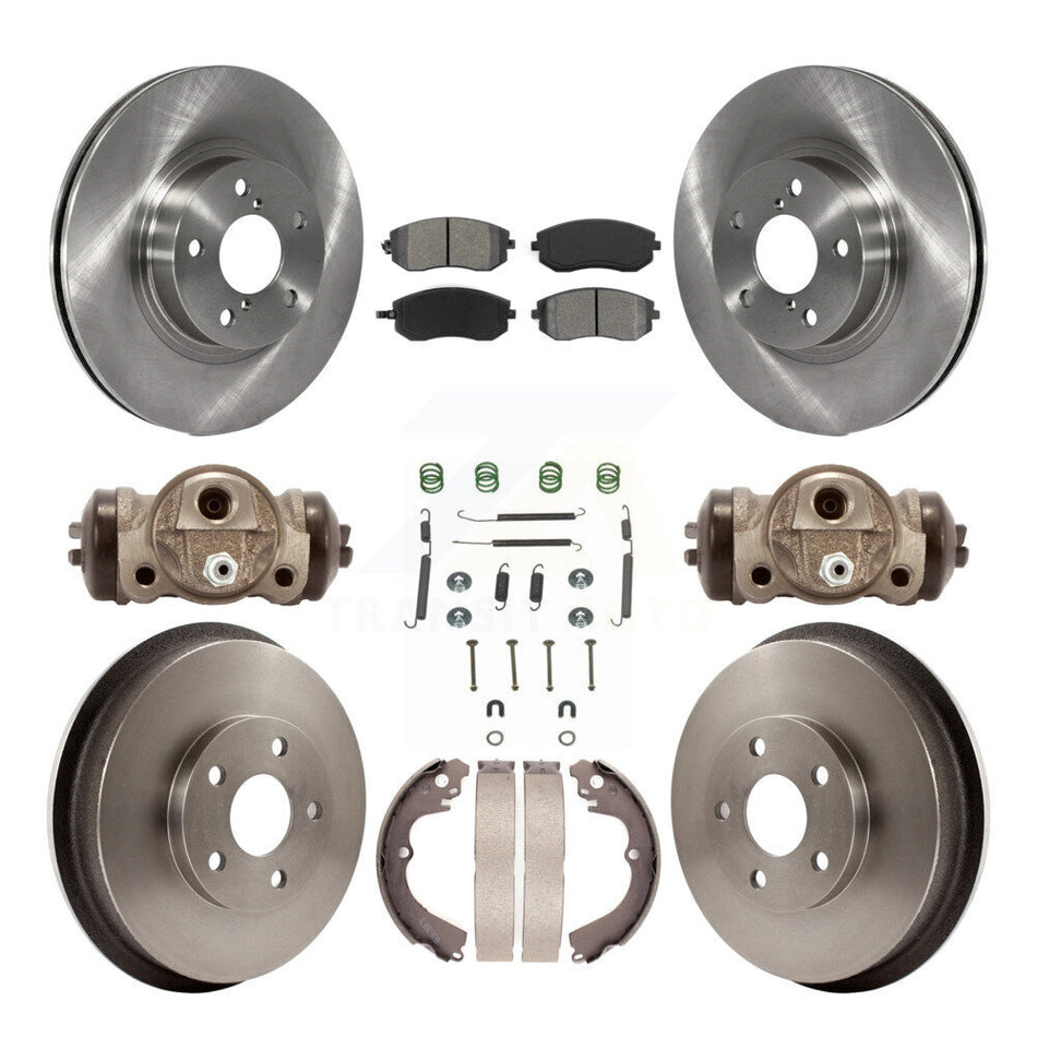 Front Rear Disc Brake Rotors Semi-Metallic Pads And Drum Kit (9Pc) For 2002-2003 Subaru Impreza Outback RS TS K8S-102549