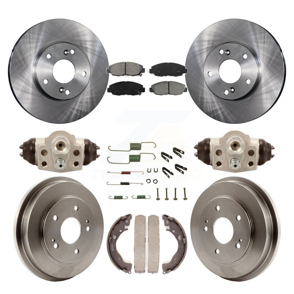 Front Rear Disc Brake Rotors Semi-Metallic Pads And Drum Kit (9Pc) For 2011 Honda Civic GX K8S-102550